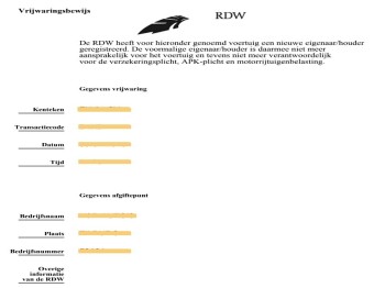 Hoe ziet een vrijwaringsbewijs eruit?