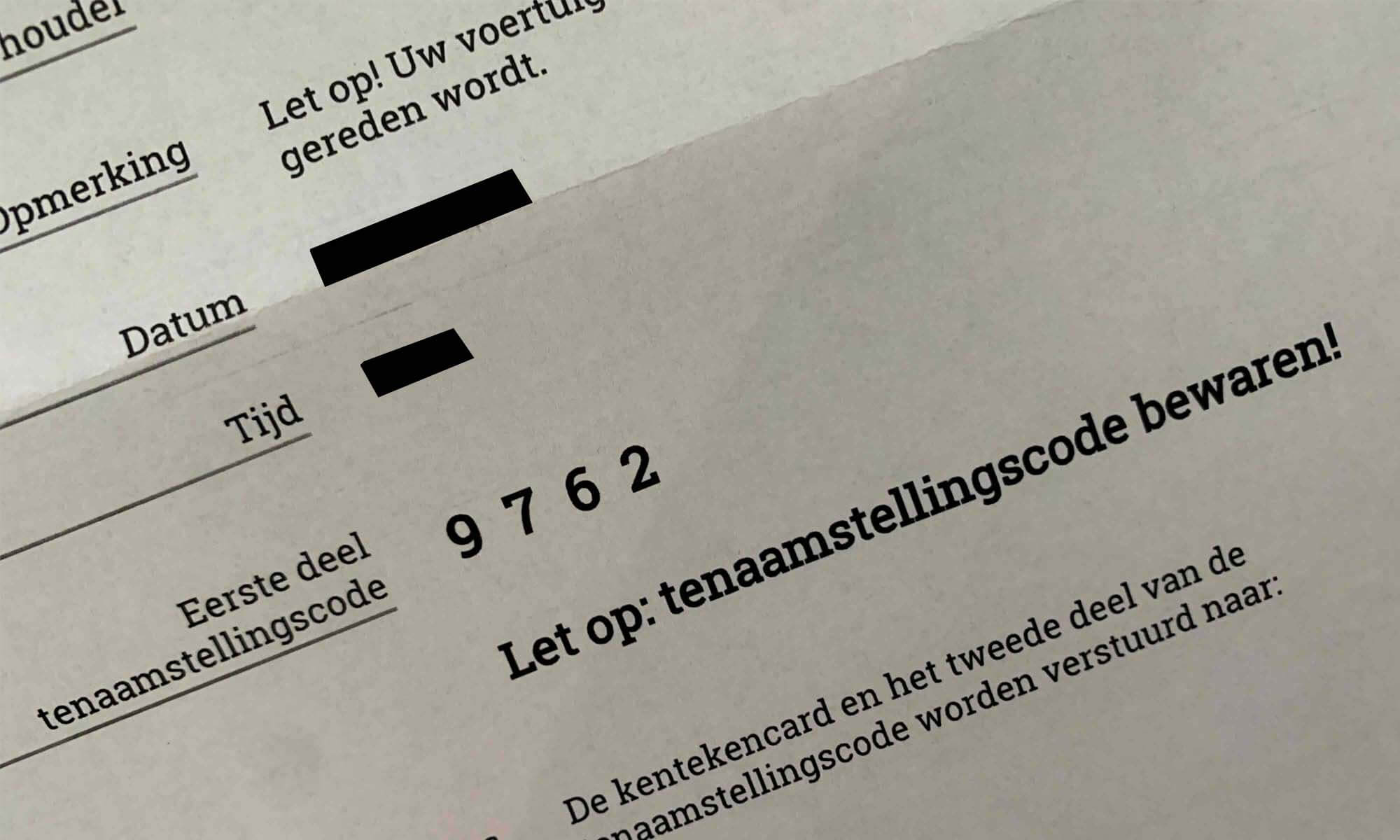 voorbeeld eerste deel tenaamstellingscode