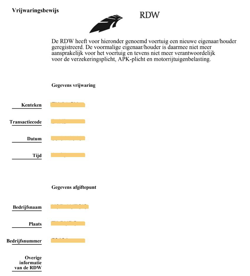 vrijwaringsbewijs